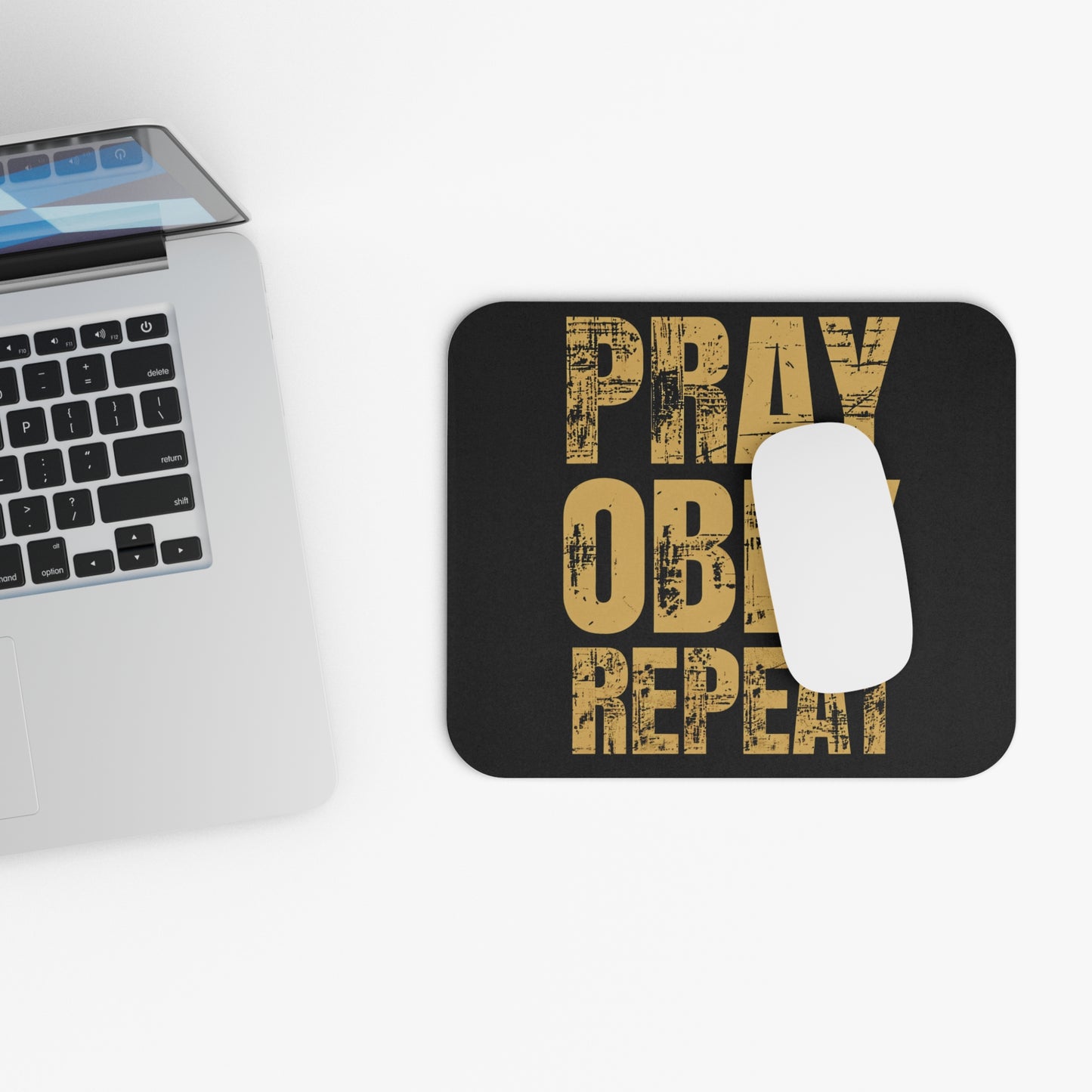 Pray Obey Repeat Inspirational Mouse Pad