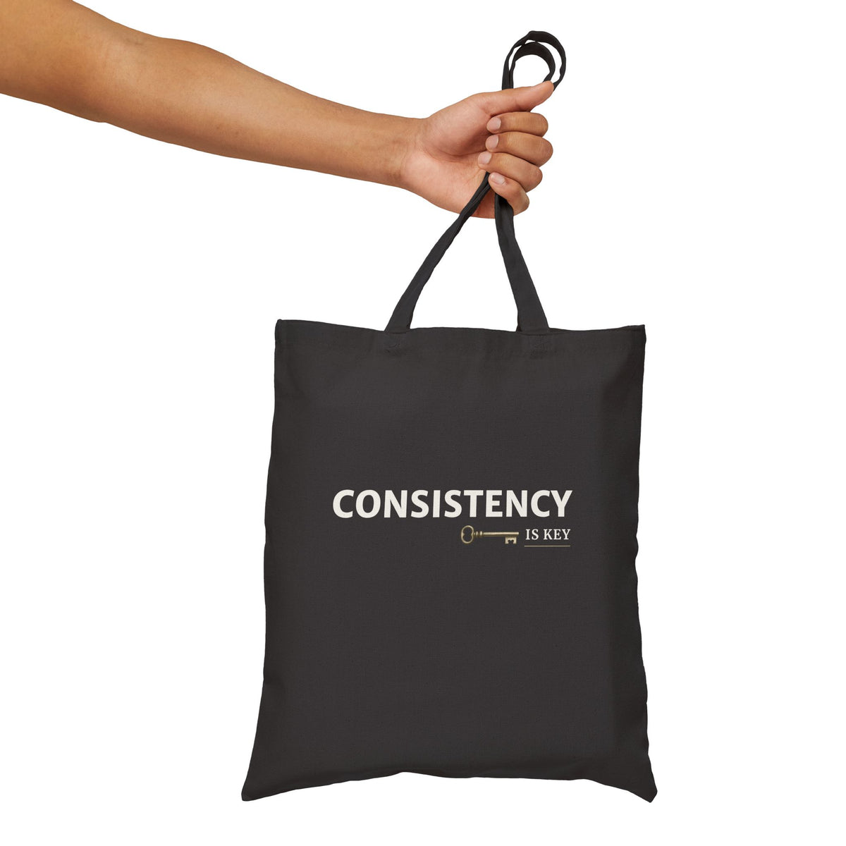 Consistency Is Key Canvas Tote Bag – Motivational Quote Cotton Tote