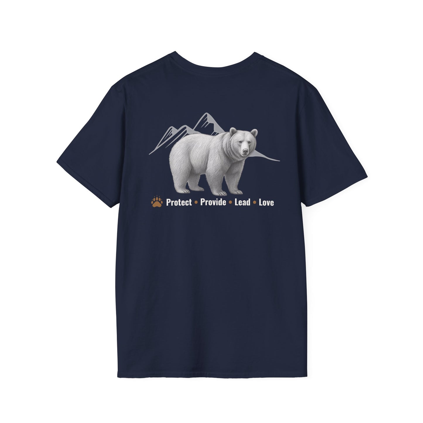 Papa Bear Graphic T-Shirt | Rustic Mountain Bear Dad Shirt | Patriotic Outdoor Fatherhood Tee