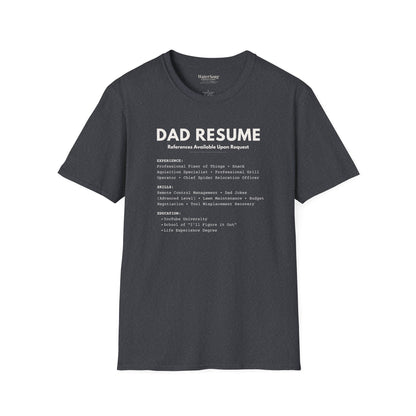 Dad Resume Shirt | Funny Fatherhood Graphic Tee | Gift for Dad