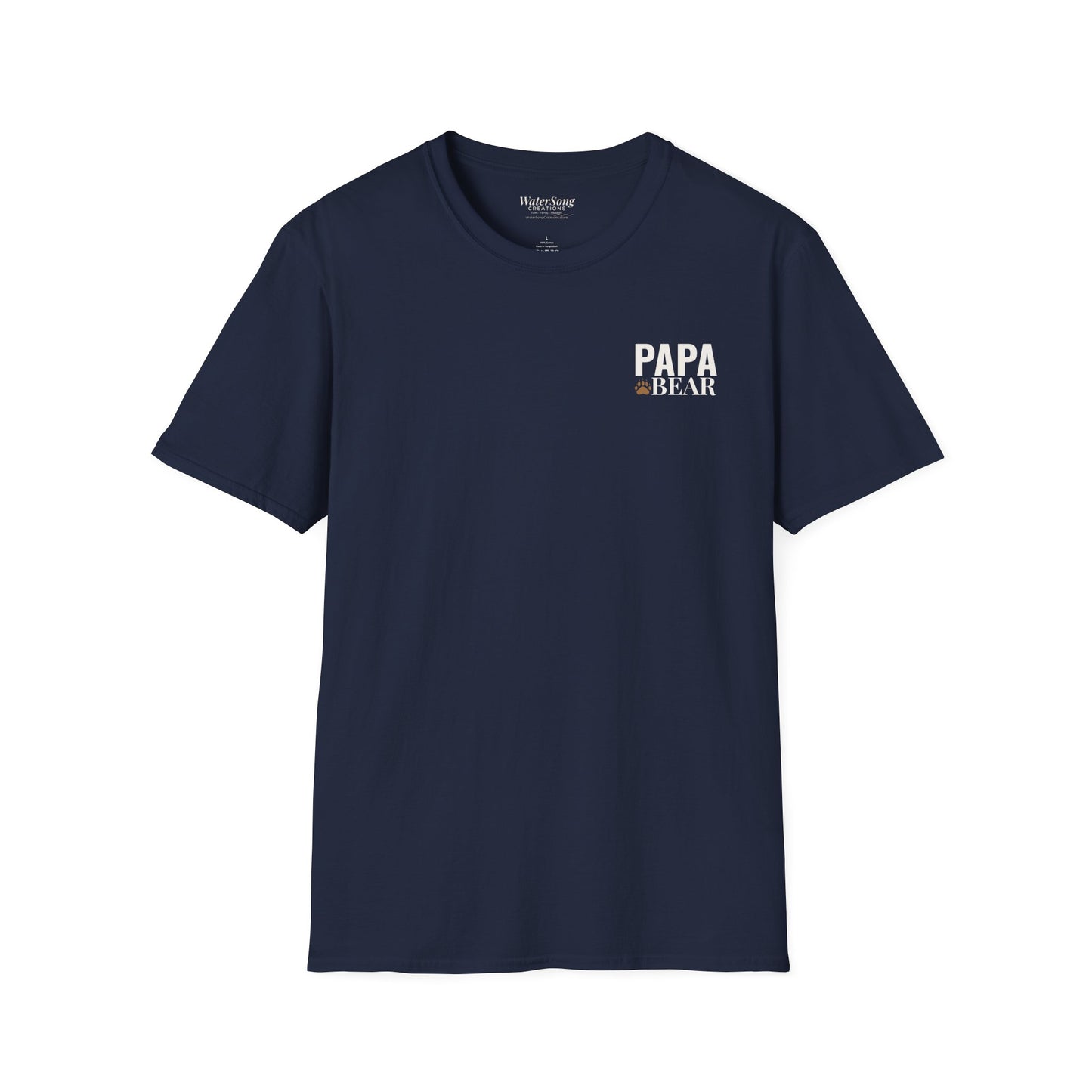 Papa Bear Graphic T-Shirt | Rustic Mountain Bear Dad Shirt | Patriotic Outdoor Fatherhood Tee