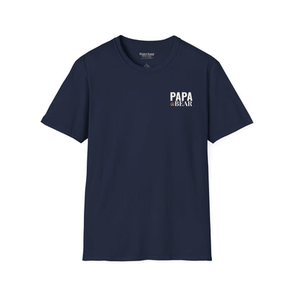 Papa Bear Graphic T-Shirt | Rustic Mountain Bear Dad Shirt | Patriotic Outdoor Fatherhood Tee