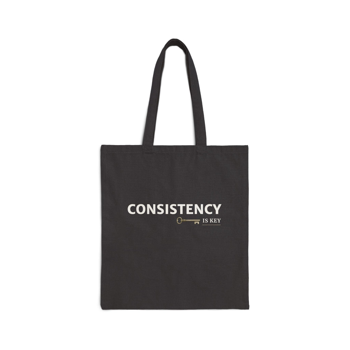 Consistency Is Key Canvas Tote Bag – Motivational Quote Cotton Tote