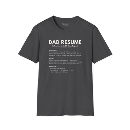 Dad Resume Shirt | Funny Fatherhood Graphic Tee | Gift for Dad