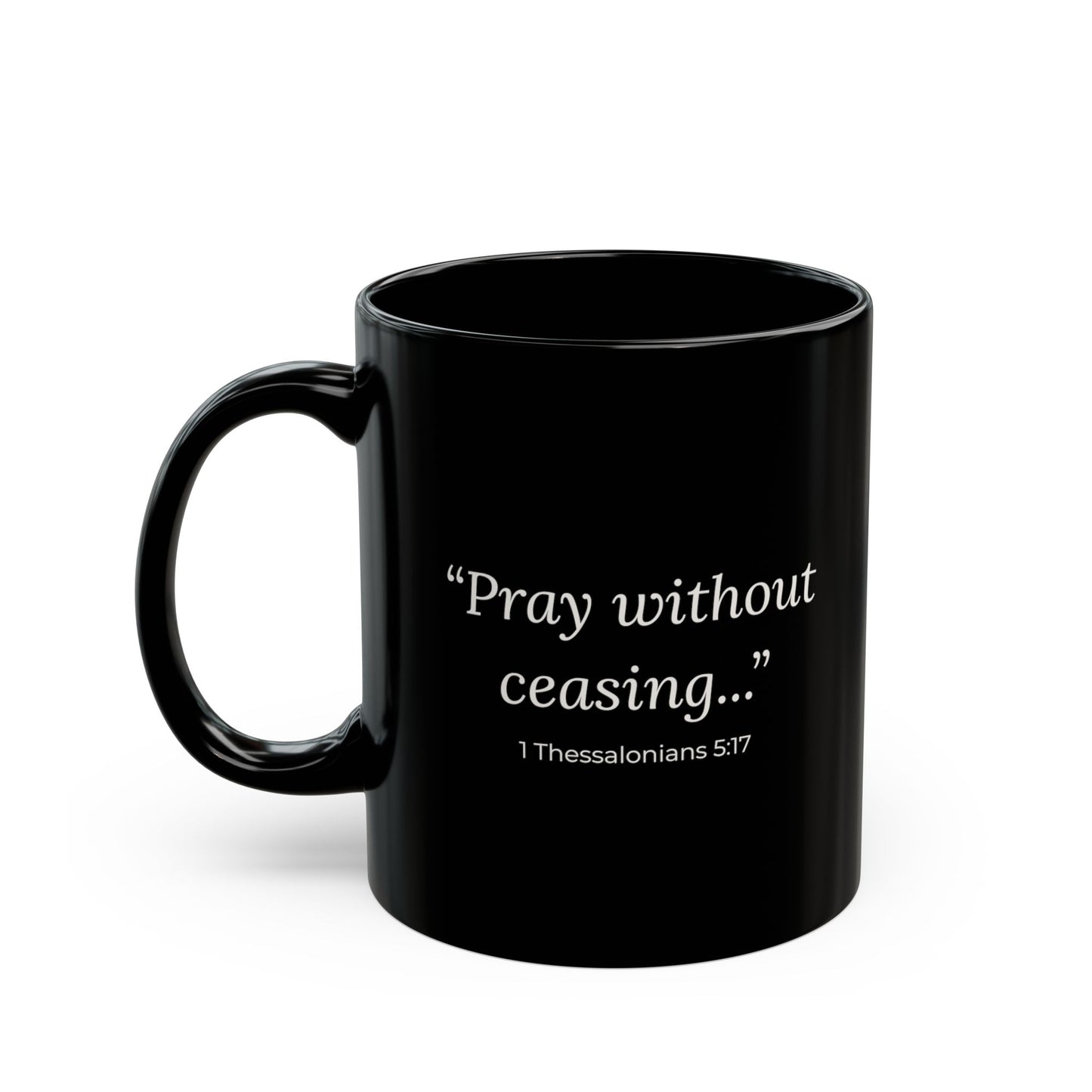 Pray. Obey. Repeat. Black Ceramic Mug |  Inspirational Coffee Cup (11oz & 15oz)