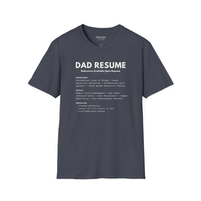 Dad Resume Shirt | Funny Fatherhood Graphic Tee | Gift for Dad