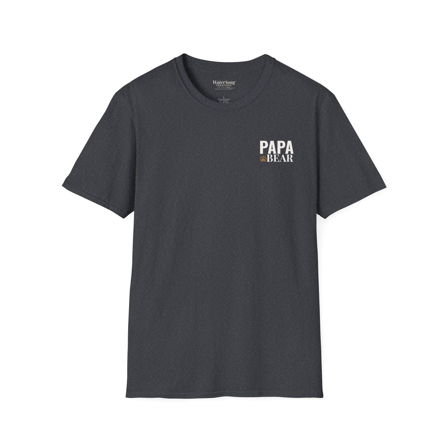 Papa Bear Graphic T-Shirt | Rustic Mountain Bear Dad Shirt | Patriotic Outdoor Fatherhood Tee