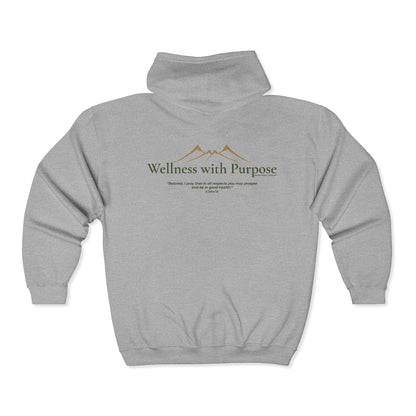 Wellness with Purpose Zip Hoodie | Faith & Fitness Lifestyle