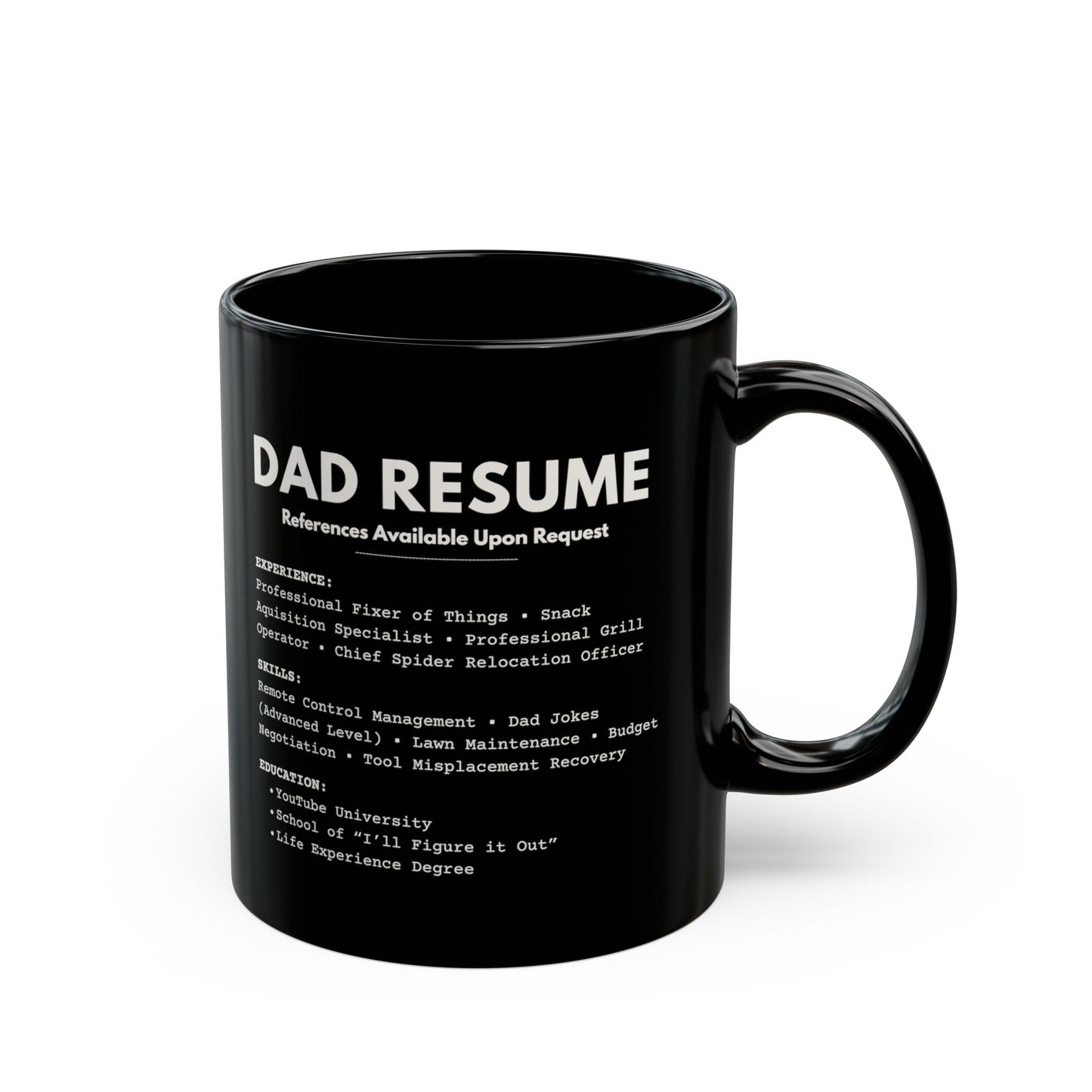 Dad Resume Mug | Funny Fatherhood Gift Coffee Cup (11oz/15oz)