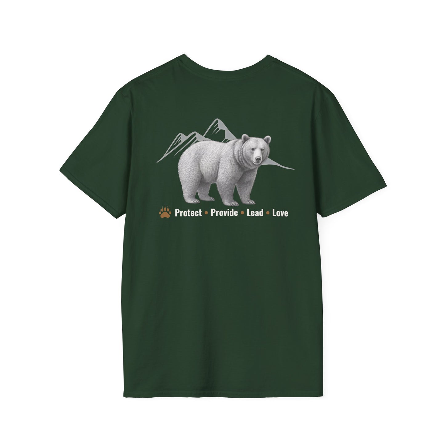 Papa Bear Graphic T-Shirt | Rustic Mountain Bear Dad Shirt | Patriotic Outdoor Fatherhood Tee
