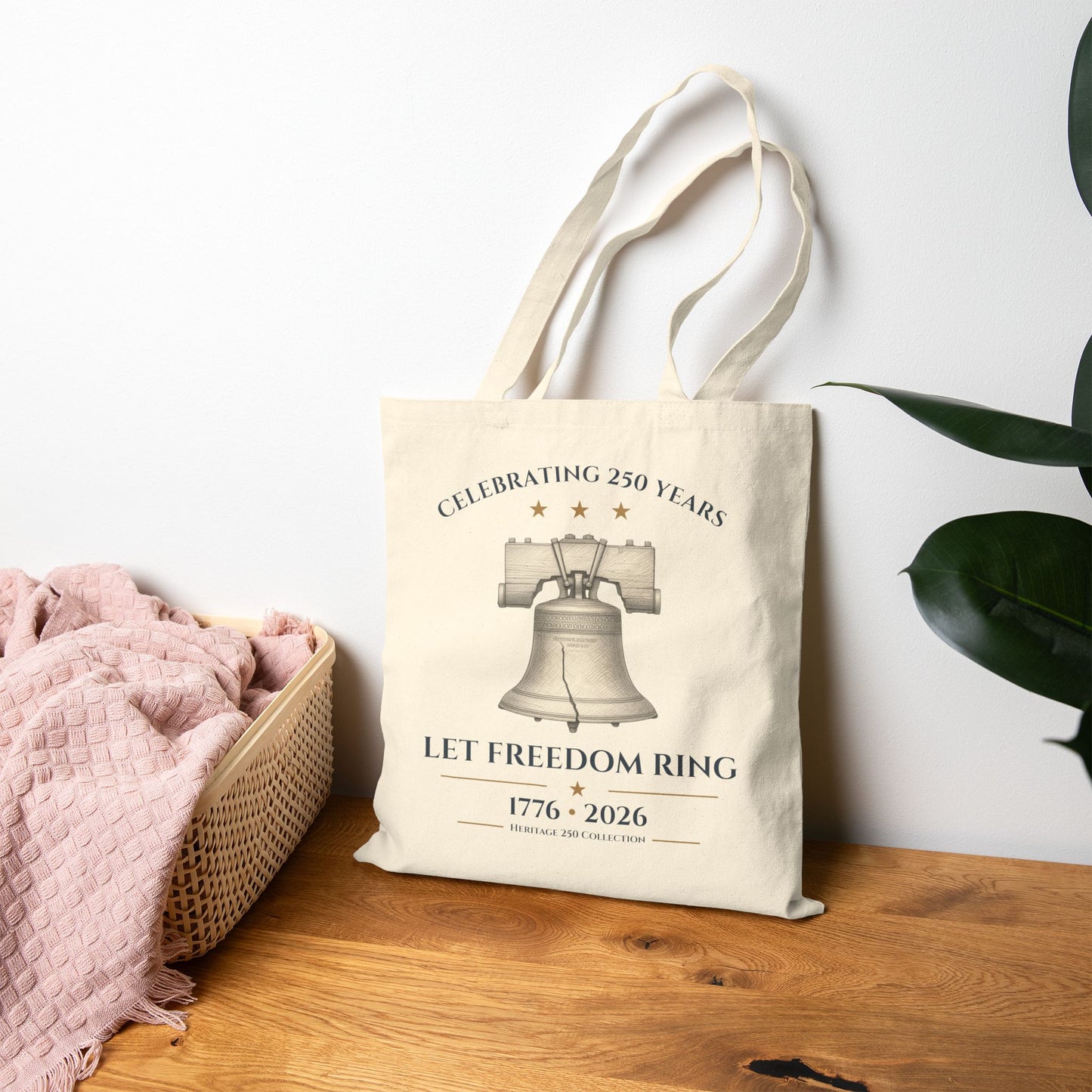 Let Freedom Ring Tote Bag | 1776-2026 | Commemorative Americana Canvas Tote