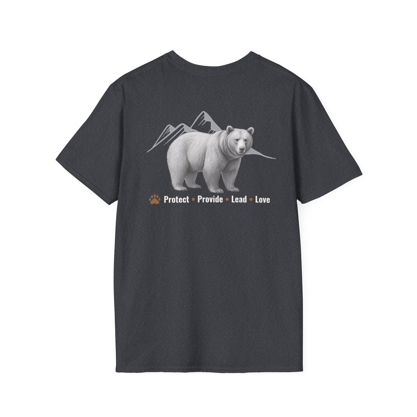 Papa Bear Graphic T-Shirt | Rustic Mountain Bear Dad Shirt | Patriotic Outdoor Fatherhood Tee