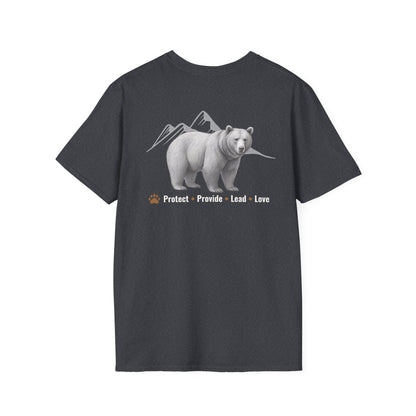 Papa Bear Graphic T-Shirt | Rustic Mountain Bear Dad Shirt | Patriotic Outdoor Fatherhood Tee