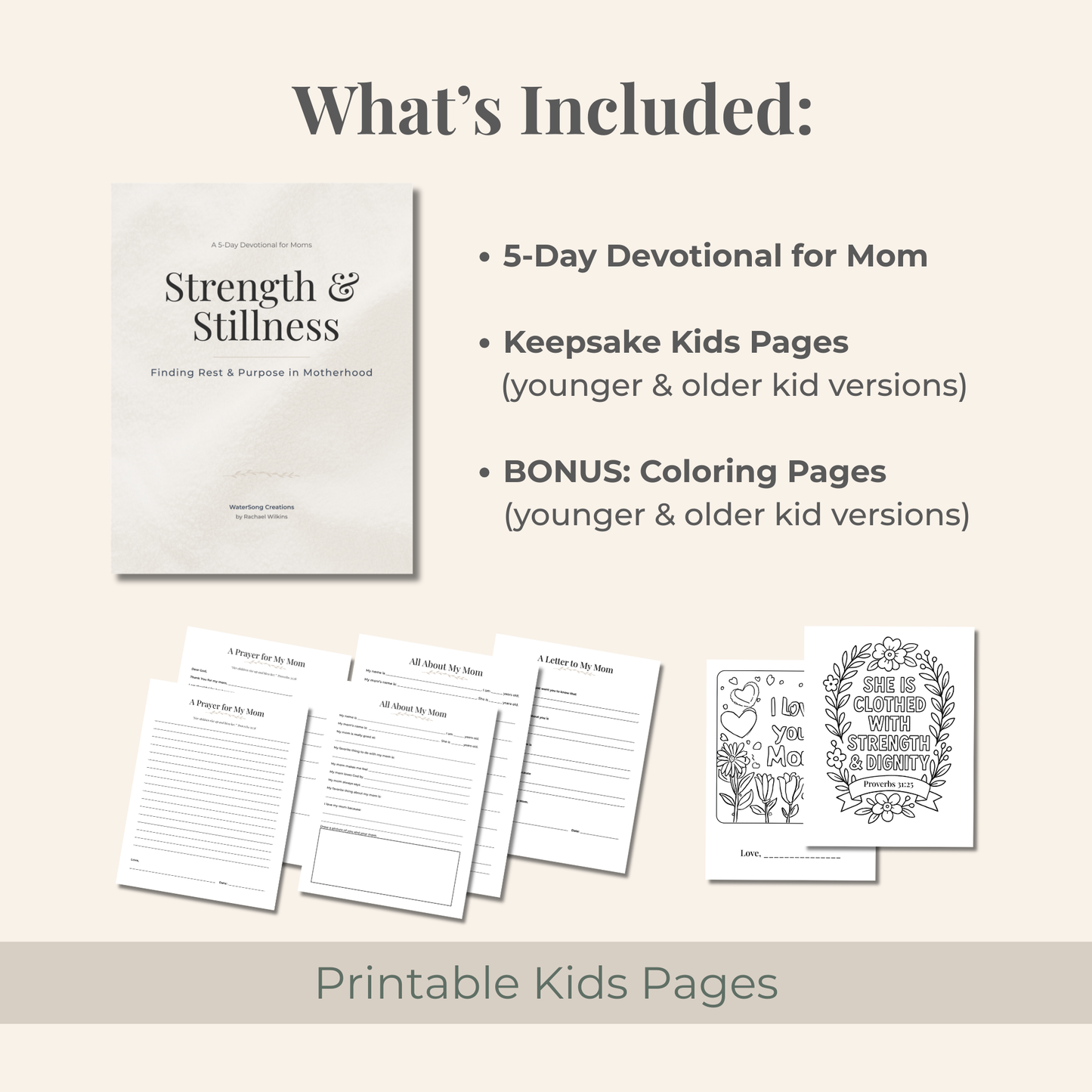 Strength & Stillness | Mother’s Day Devotional + Printable Kids Activity Bundle
