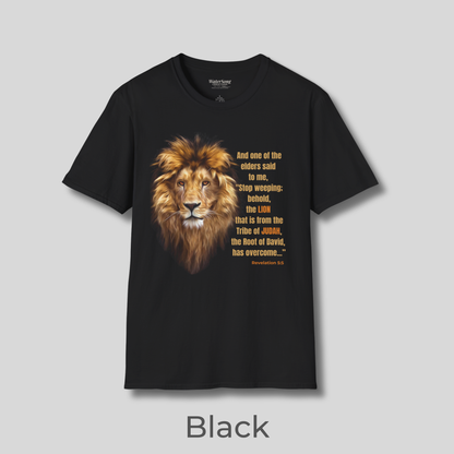 Lion of Judah T-Shirt – Revelation 5:5 Christian Faith Shirt | Biblical Jesus Lion Graphic Tee
