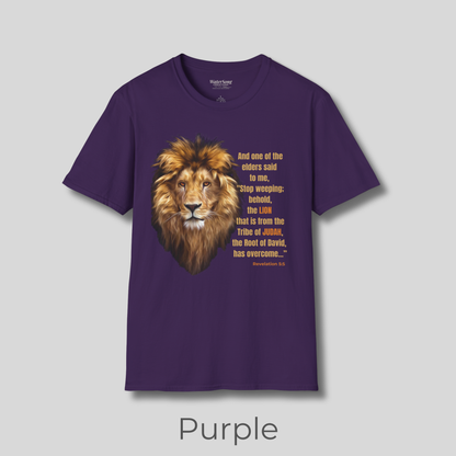 Lion of Judah T-Shirt – Revelation 5:5 Christian Faith Shirt | Biblical Jesus Lion Graphic Tee