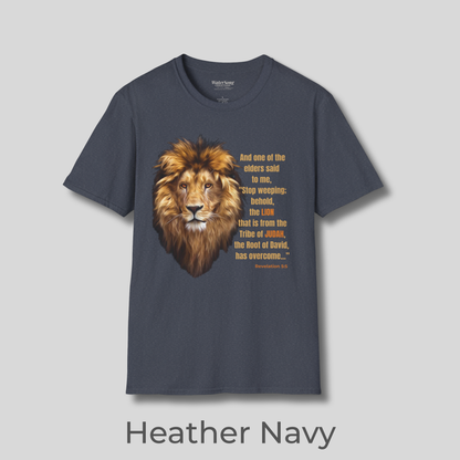 Lion of Judah T-Shirt – Revelation 5:5 Christian Faith Shirt | Biblical Jesus Lion Graphic Tee