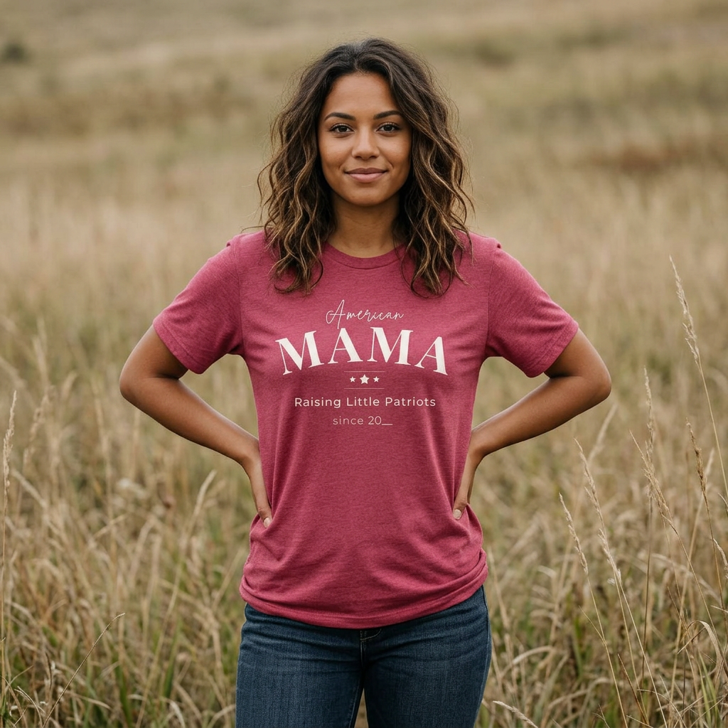 American Mama Shirt | Raising Little Patriots Since 20__ | Patriotic Mom Tee