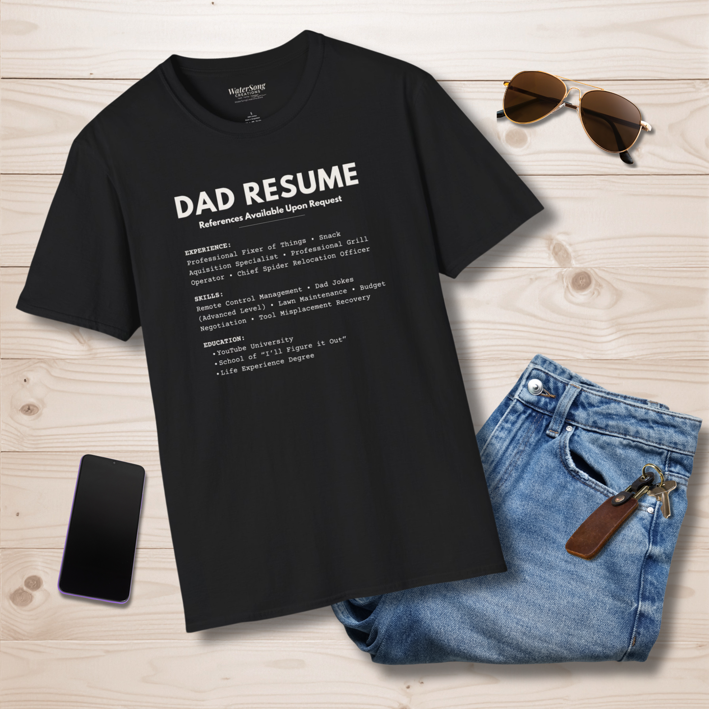 Dad Resume Shirt | Funny Fatherhood Graphic Tee | Gift for Dad