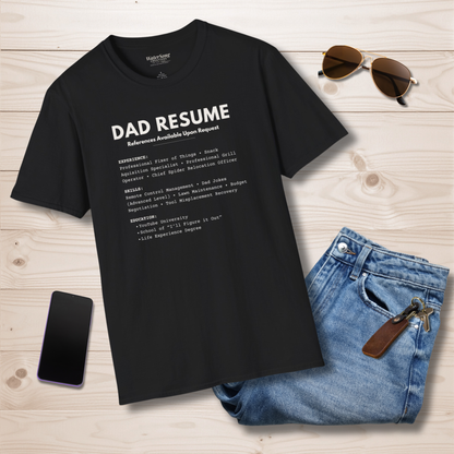 Dad Resume Shirt | Funny Fatherhood Graphic Tee | Gift for Dad