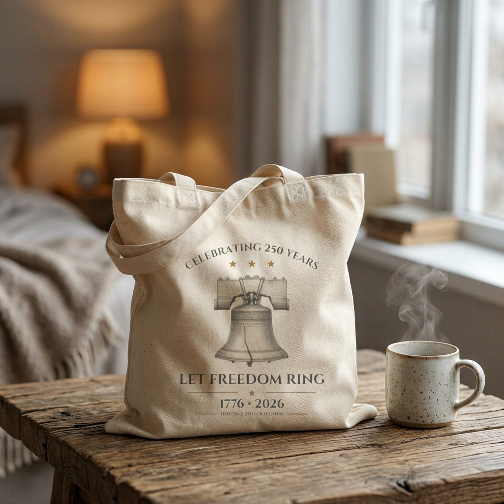 Let Freedom Ring Tote Bag | 1776-2026 | Commemorative Americana Canvas Tote