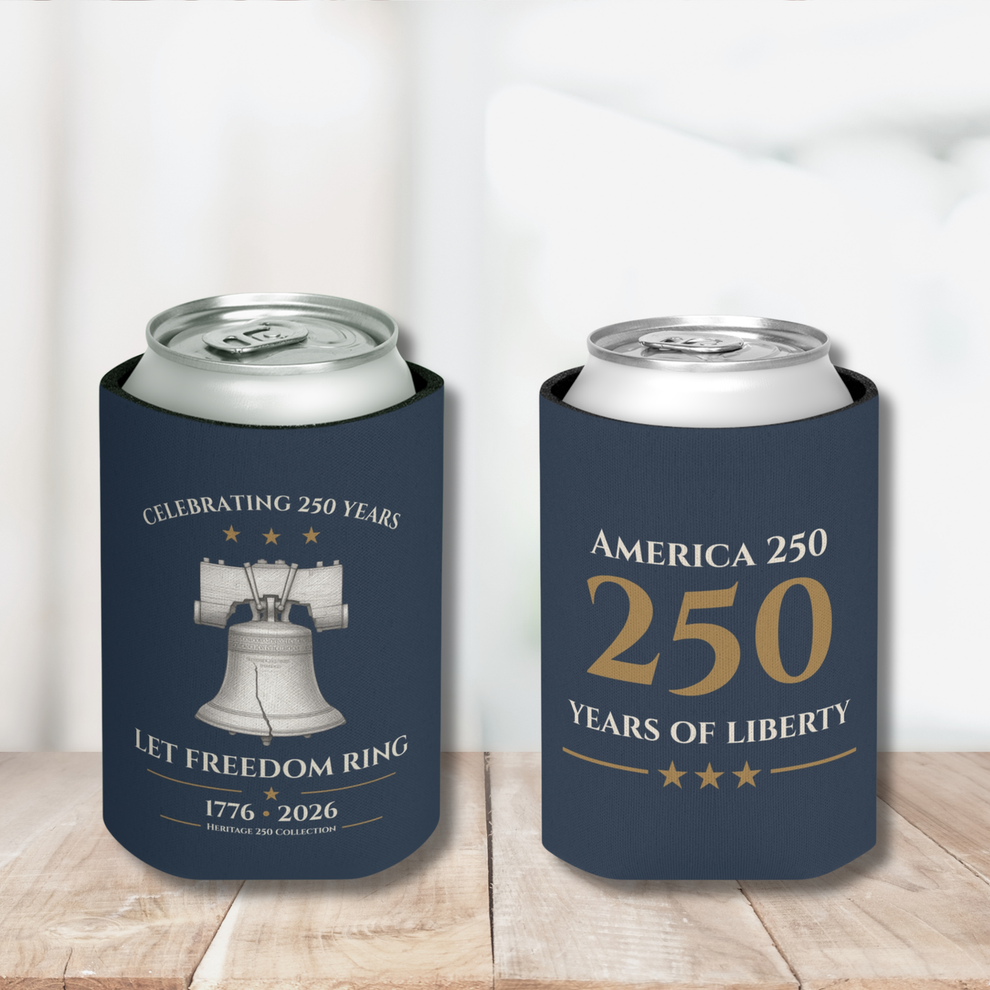 Heritage 250 Patriotic Can Cooler | Americana Drink Sleeve | USA Summer Celebration Gift