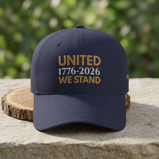 United We Stand 1776–2026 Embroidered Dad Hat | Patriotic America 250 Commemorative Cap