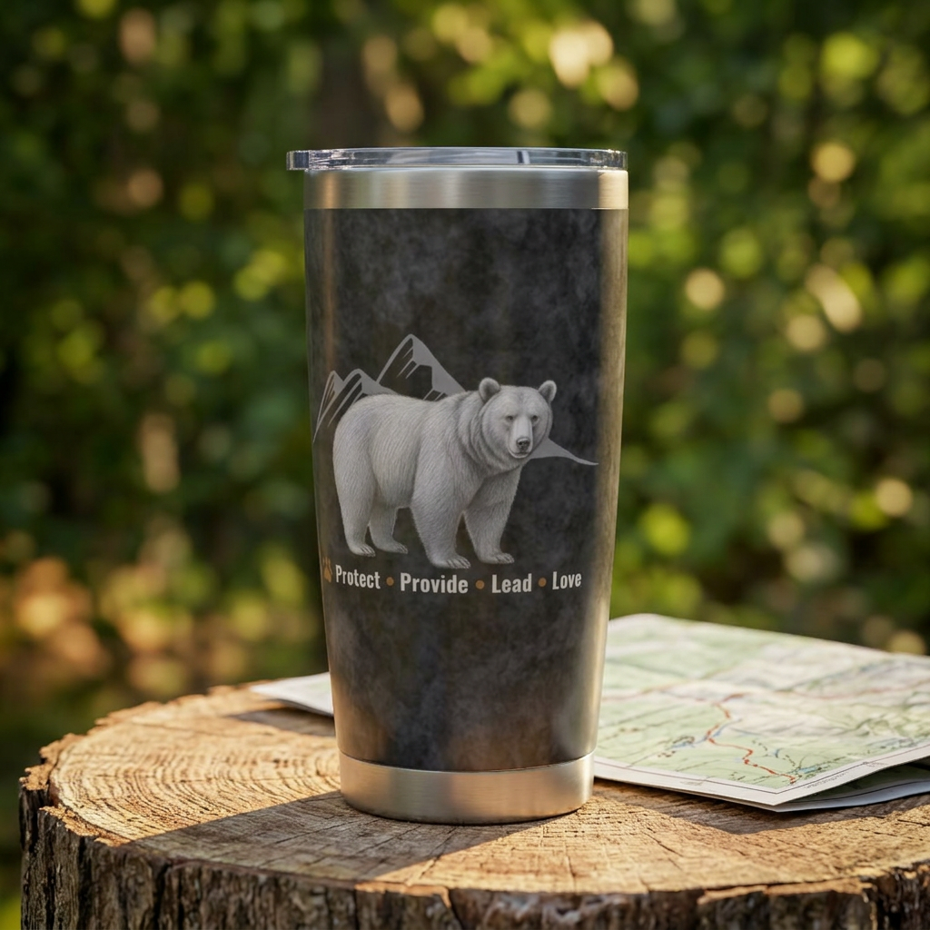 Papa Bear Stainless Steel Tumbler | Dad Gift | 20 oz