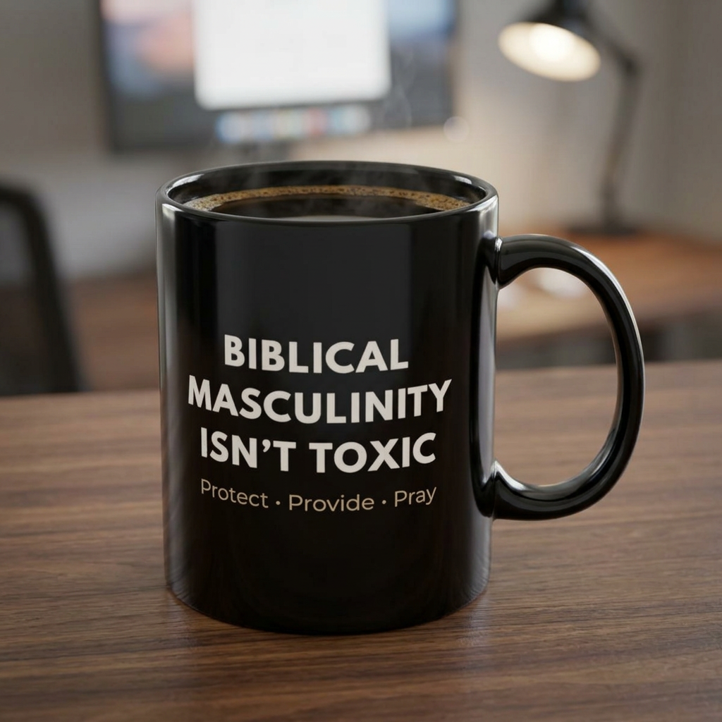 Biblical Masculinity Isn't Toxic Mug ~ Black Coffee Cup (11oz & 15oz)