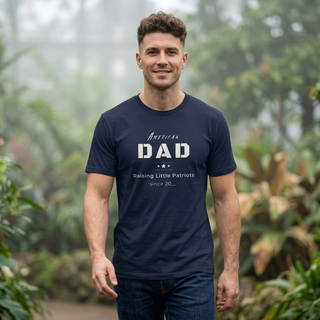 American Dad Shirt | Raising Little Patriots Since 20__ | Patriotic Dad Tee