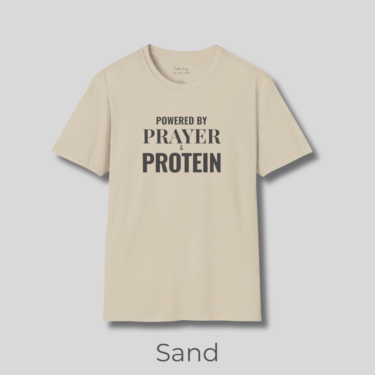 Prayer Protein T‑Shirt | "Powered by Prayer Protein" Inspirational Faith Tee