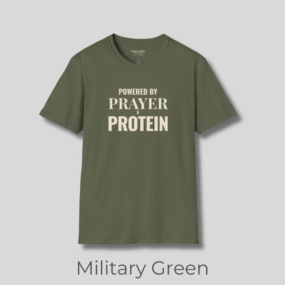 Prayer Protein T‑Shirt | "Powered by Prayer Protein" Inspirational Faith Tee