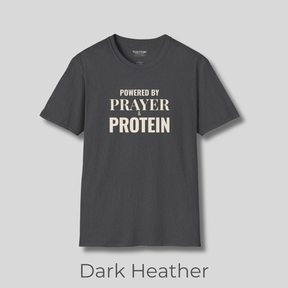 Prayer Protein T‑Shirt | "Powered by Prayer Protein" Inspirational Faith Tee