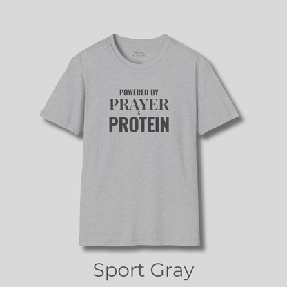 Prayer Protein T‑Shirt | "Powered by Prayer Protein" Inspirational Faith Tee