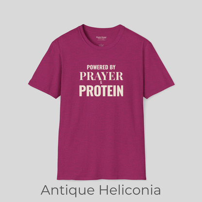 Prayer Protein T‑Shirt | "Powered by Prayer Protein" Inspirational Faith Tee