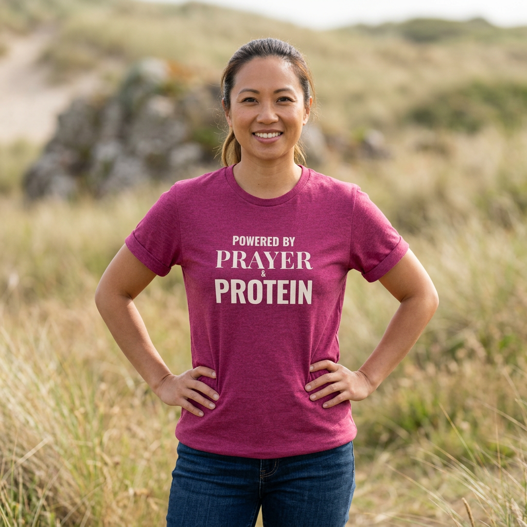 Prayer Protein T‑Shirt | "Powered by Prayer Protein" Inspirational Faith Tee