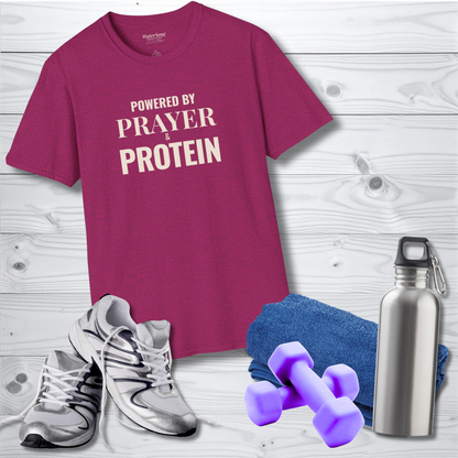 Prayer Protein T‑Shirt | "Powered by Prayer Protein" Inspirational Faith Tee
