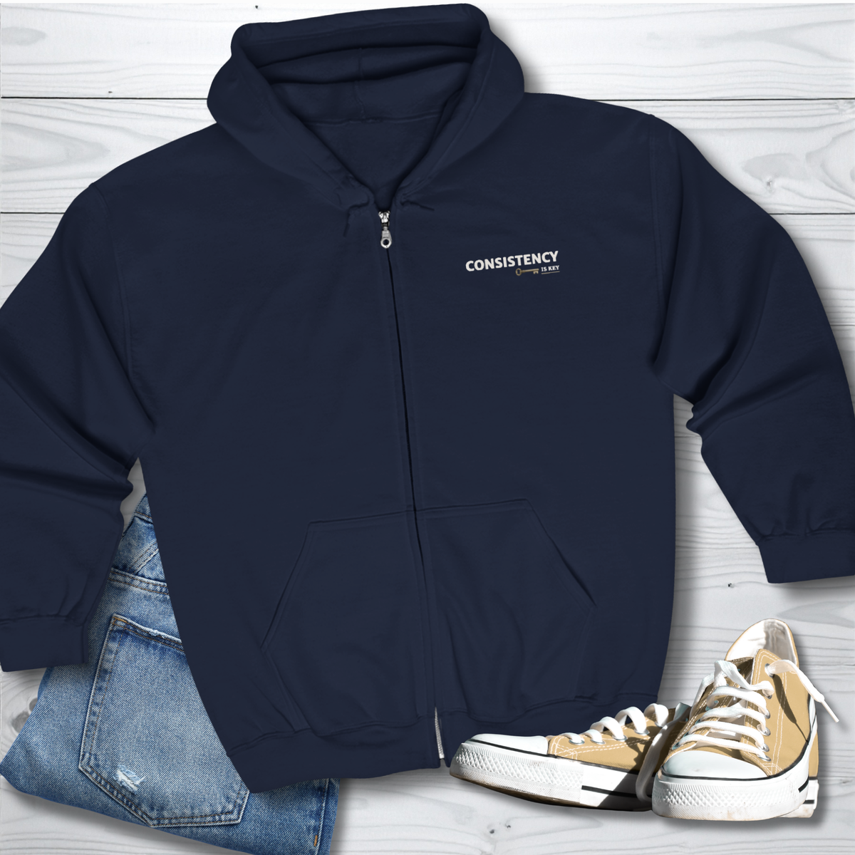 Consistency is Key Zip Hoodie | Motivational Hoodie