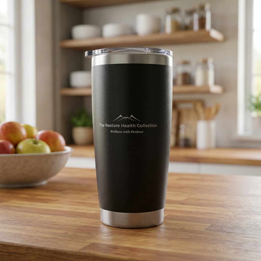 Powered by Prayer Protein 20oz Tumbler | Stainless Insulated Travel Cup