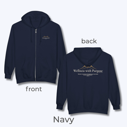 Wellness with Purpose Zip Hoodie | Faith & Fitness Lifestyle