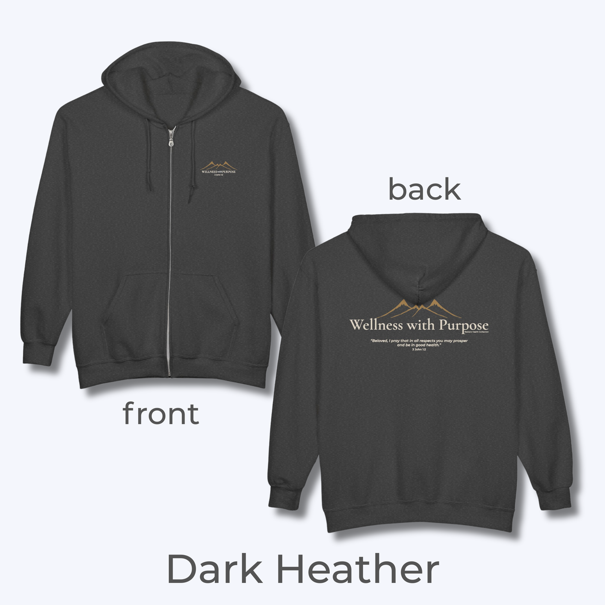 Wellness with Purpose Zip Hoodie | Faith & Fitness Lifestyle