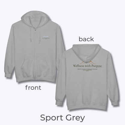 Wellness with Purpose Zip Hoodie | Faith & Fitness Lifestyle