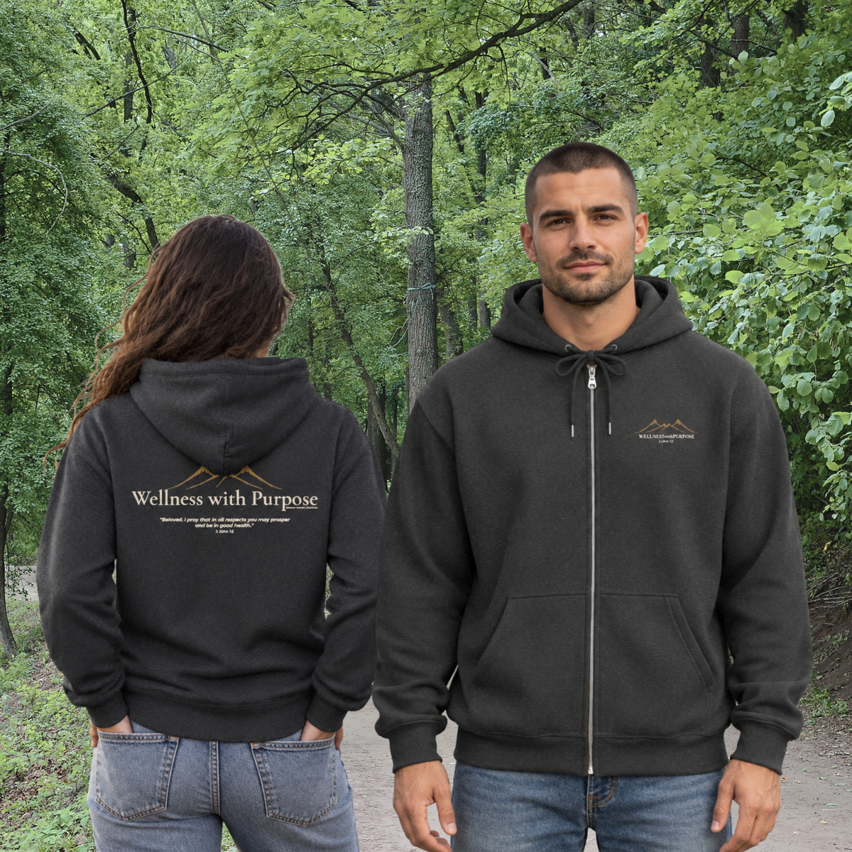 Wellness with Purpose Zip Hoodie | Faith & Fitness Lifestyle