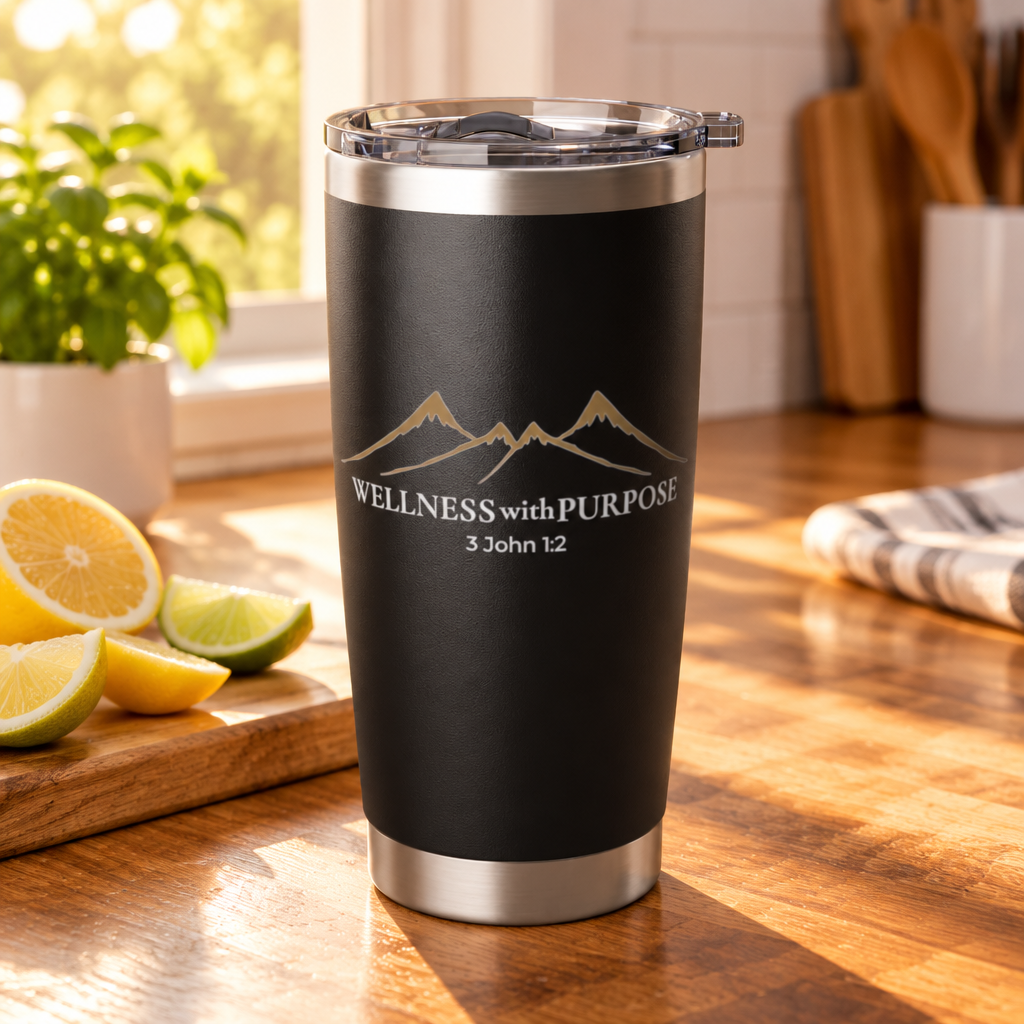 Wellness with Purpose 20oz Tumbler | Faith & Fitness Lifestyle