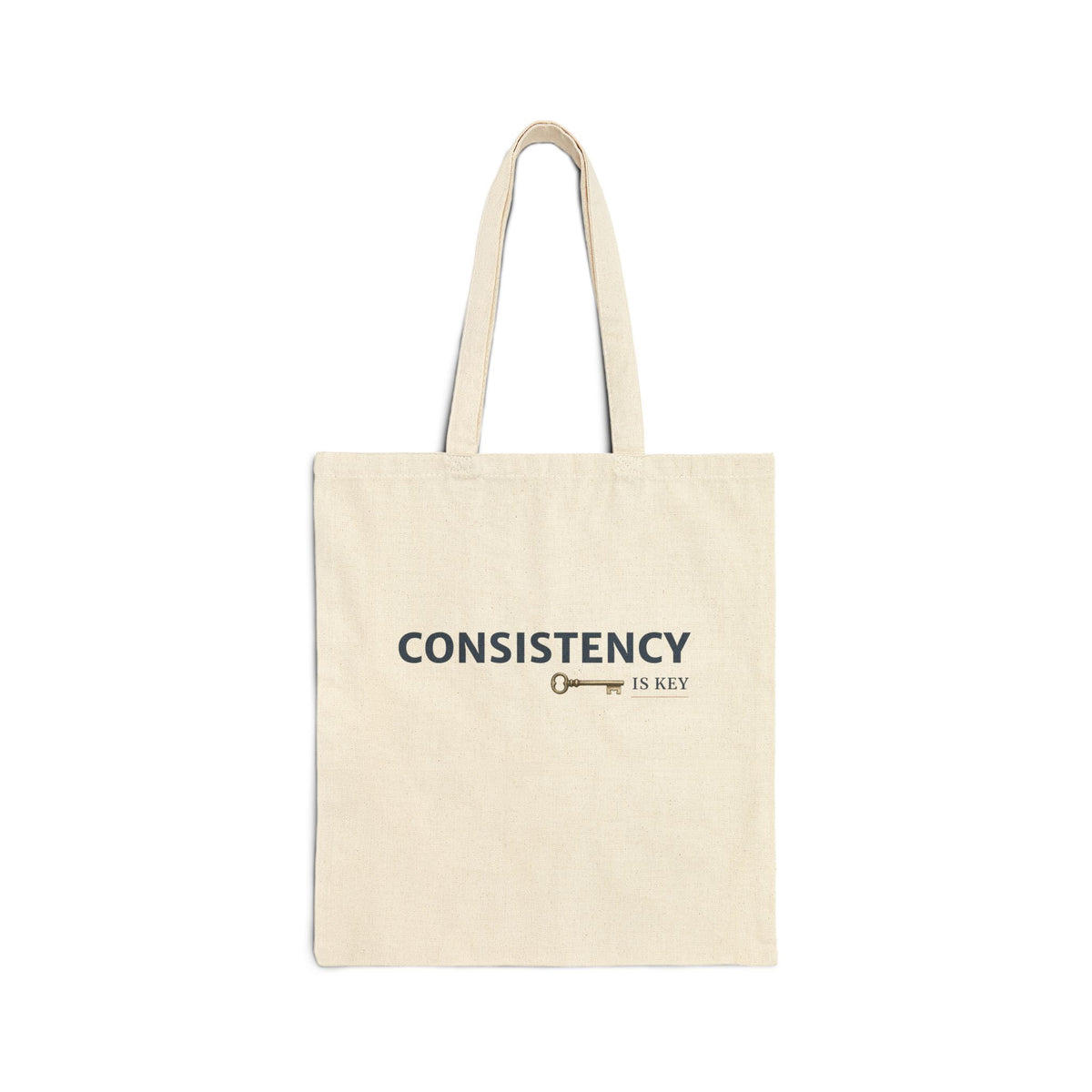 Consistency Is Key Canvas Tote Bag – Motivational Quote Cotton Tote