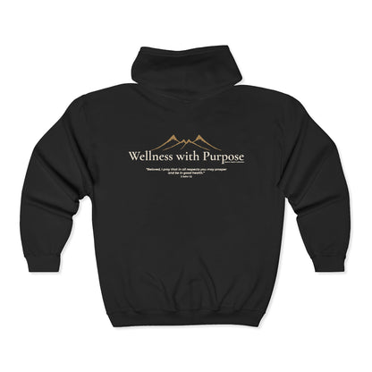 Wellness with Purpose Zip Hoodie | Faith & Fitness Lifestyle