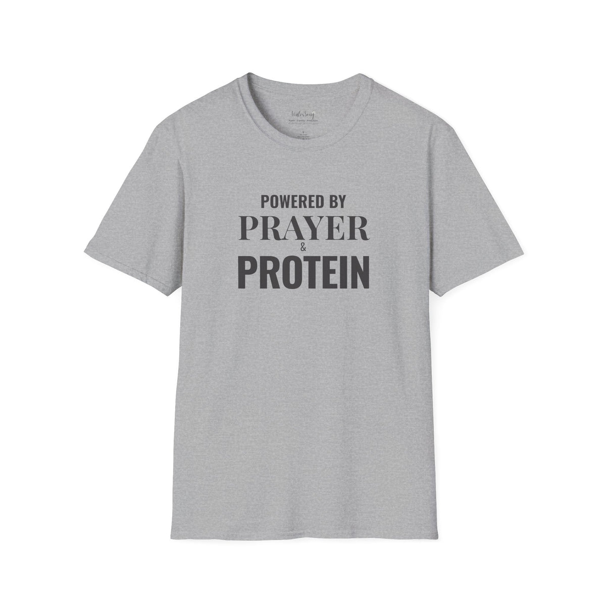 Prayer Protein T‑Shirt | "Powered by Prayer Protein" Inspirational Faith Tee