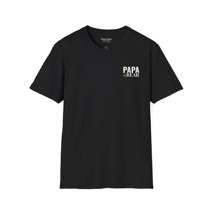 Papa Bear Graphic T-Shirt | Rustic Mountain Bear Dad Shirt | Patriotic Outdoor Fatherhood Tee