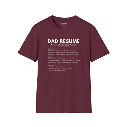 Dad Resume Shirt | Funny Fatherhood Graphic Tee | Gift for Dad