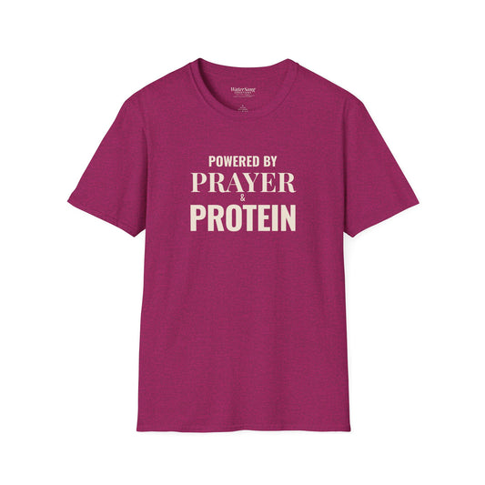 Prayer Protein T‑Shirt | "Powered by Prayer Protein" Inspirational Faith Tee